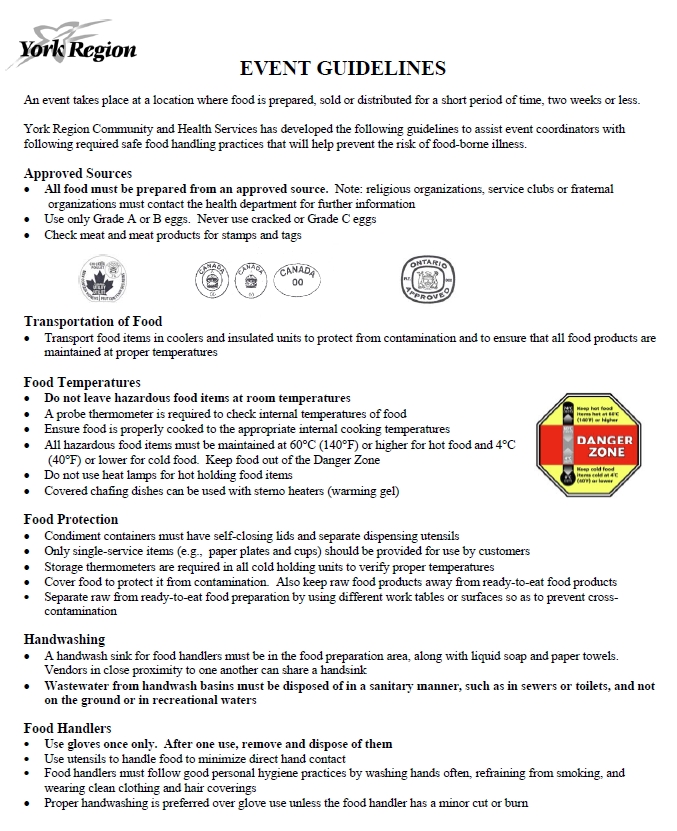 York Region - Event Guidelines